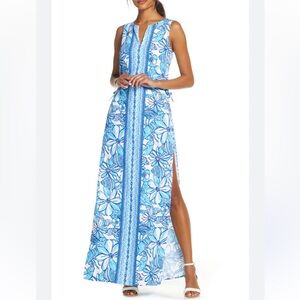 Lilly Pulitzer Donna Maxi Dress Romper Coronado Crab Size 6